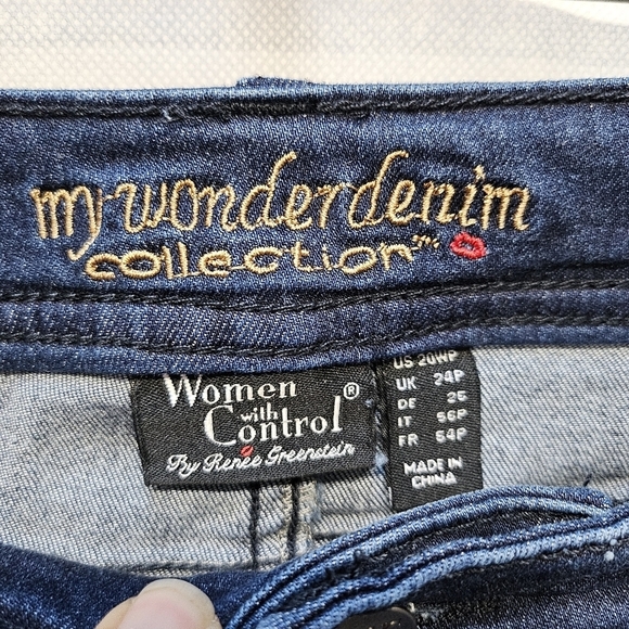 Women With Control My Wonder Denim Fringe Hem Blue Jeans Size 20WP - Picture 5 of 7